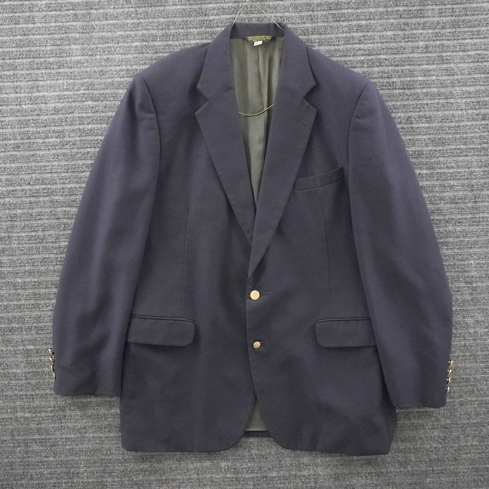 Vintage 70s L.L. Bean Blazer Mens 42L Navy Blue Gold Button Suit Jacket